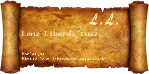 Lenz Liberátusz névjegykártya